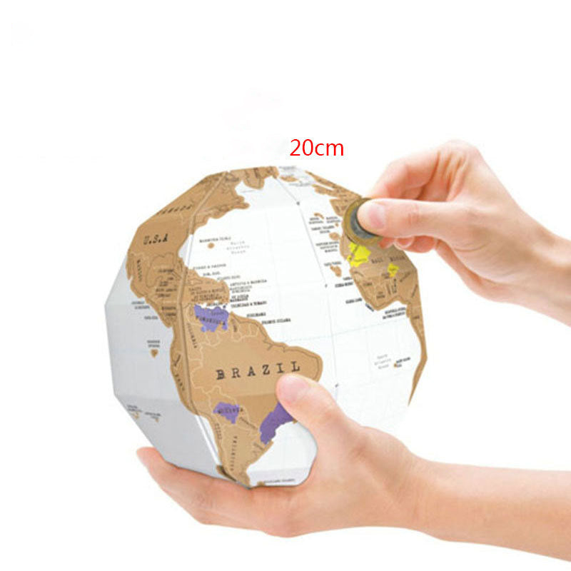 Large Black Gold Can Mark The Scratch Map Of The World