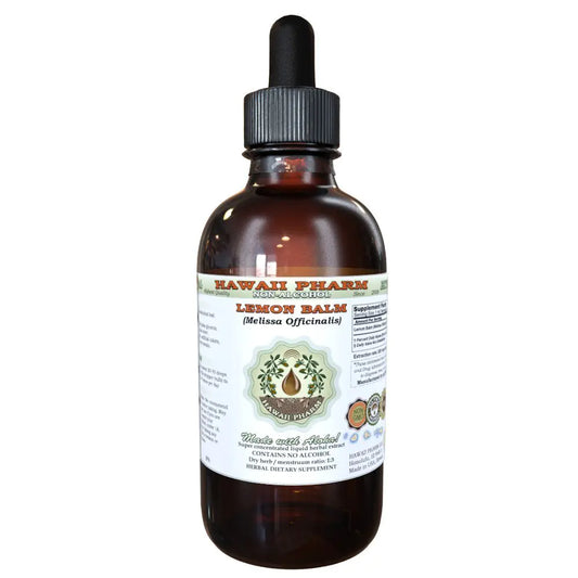 Lemon Balm Alcohol-Free Liquid Extract Lemon Balm (Melissa officinalis) Dried Leaf Glycerite Hawaii Pharm Natural Herbal Supplement 2 oz